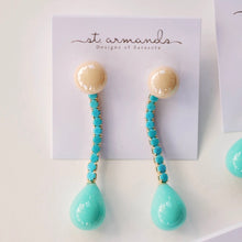 Load image into Gallery viewer, St. Armand’s Turquoise + Peach Swingy Drops