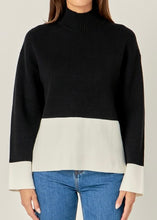 Load image into Gallery viewer, Two Tone Mock Neck Sweater
