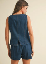 Load image into Gallery viewer, Barbara Denim Vest + Short Set