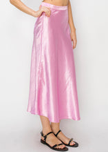 Load image into Gallery viewer, Pink Satin Midi Skirt