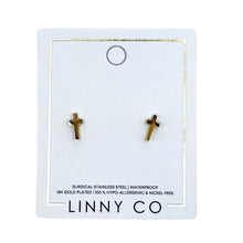 Load image into Gallery viewer, Linny Co. Screwback- Cross Studs