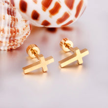 Load image into Gallery viewer, Linny Co. Screwback- Cross Studs