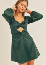 Load image into Gallery viewer, Satin Hunter Cutout Mini Dress