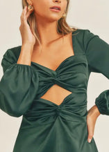 Load image into Gallery viewer, Satin Hunter Cutout Mini Dress