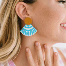 Load image into Gallery viewer, Sunshine Tienda- Turquoise Sunset Tile Earrings