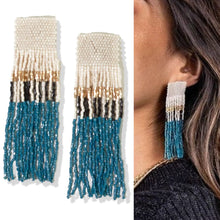 Load image into Gallery viewer, INK &amp; ALLOY belle - teal fringe earrings