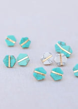 Load image into Gallery viewer, St. Armands White Marble Hex Studs