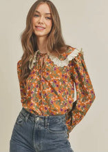 Load image into Gallery viewer, Dijon Floral Collared Top