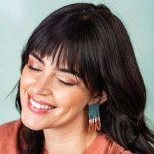 Load image into Gallery viewer, INK &amp; ALLOY ava -blush teal fringe earrings