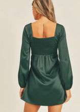 Load image into Gallery viewer, Satin Hunter Cutout Mini Dress