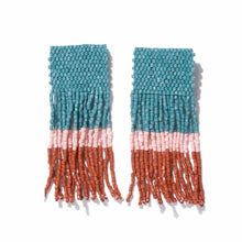 Load image into Gallery viewer, INK &amp; ALLOY ava -blush teal fringe earrings
